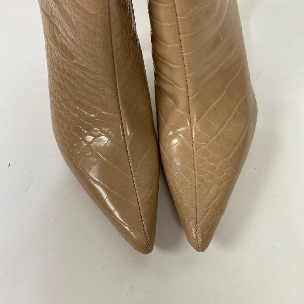 Public Desire Tan Croc Alligator Pointed Toe Tall… - image 2